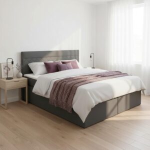 wohnli-moebel-suche-000298001602 Wohnli Möbelsuche - Boxbett Rosa Dunkelgrau ca. 180x200 cm mit Topper