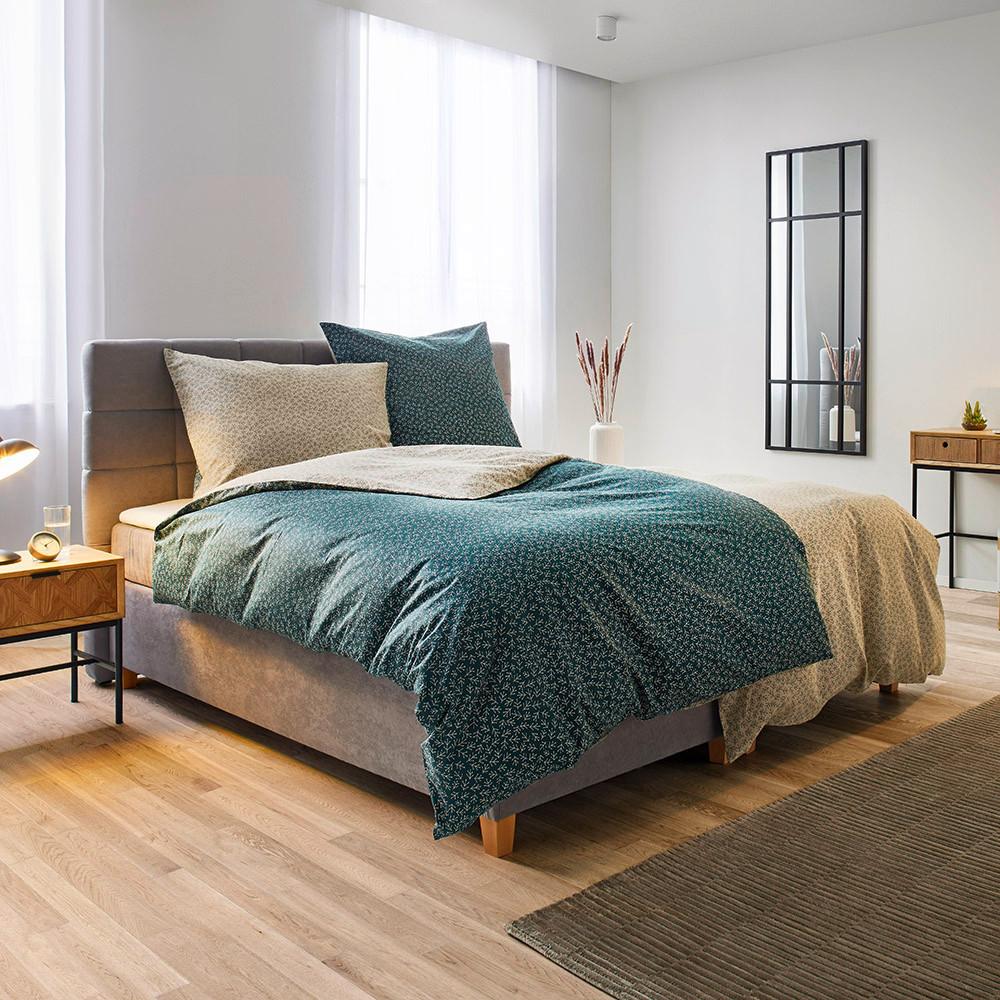 Wohnli Möbelsuche - Boxspringbett Jerry ca. 180x200 cm Grau mit Topper