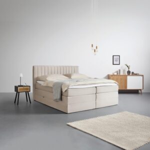 Boxspringbett Simon Beige ca. 180x200cm Holz, Textil Premium Living Möbel > Betten > Doppelbetten Beige