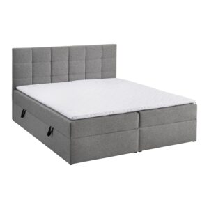 Boxbett Nicole ca. 180x200 cm Grau mit Topper Textil, Holzwerkstoff Bessagi Home Möbel > Betten Grau