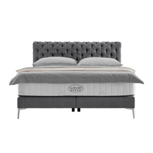 Boxspringbett Queen in Anthrazit ca. 180x200cm Textil Premium Living Möbel > Betten > Doppelbetten Anthrazit