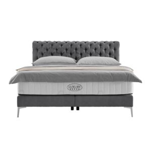 Boxspringbett Queen in Anthrazit ca. 160x200cm Textil Premium Living Möbel > Betten > Boxspringbetten Anthrazit