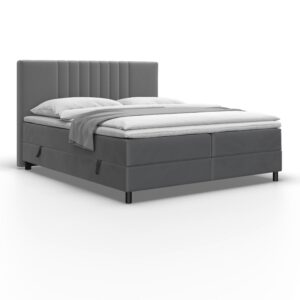 wohnli-moebel-suche-000298013801-1 Boxbett Roma ca. 180x200 cm Grau mit Topper Holz, Textil Bessagi Home Möbel > Betten > Boxspringbetten Grau