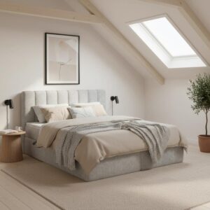 wohnli-moebel-suche-000298016202 Wohnli Möbelsuche - Boxbett Mala Hellgrau ca. 180x200 cm mit Topper