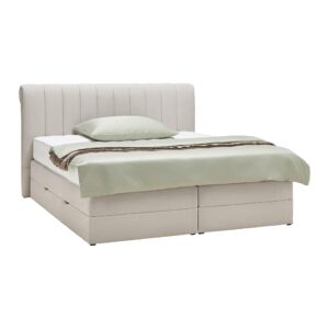 Boxspringbett Belano Creme ca. 160x200cm Holz, Textil, Holzwerkstoff Premium Living Möbel > Betten > Boxspringbetten Weiß