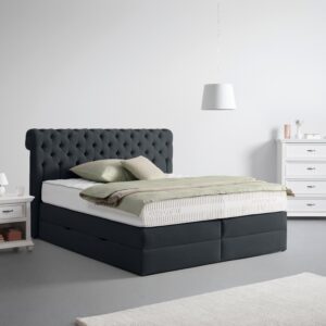 wohnli-moebel-suche-000298022131-1 Boxspringbett Belano Schwarz ca. 180x200cm Holz, Textil, Holzwerkstoff Premium Living Möbel > Betten > Doppelbetten Schwarz