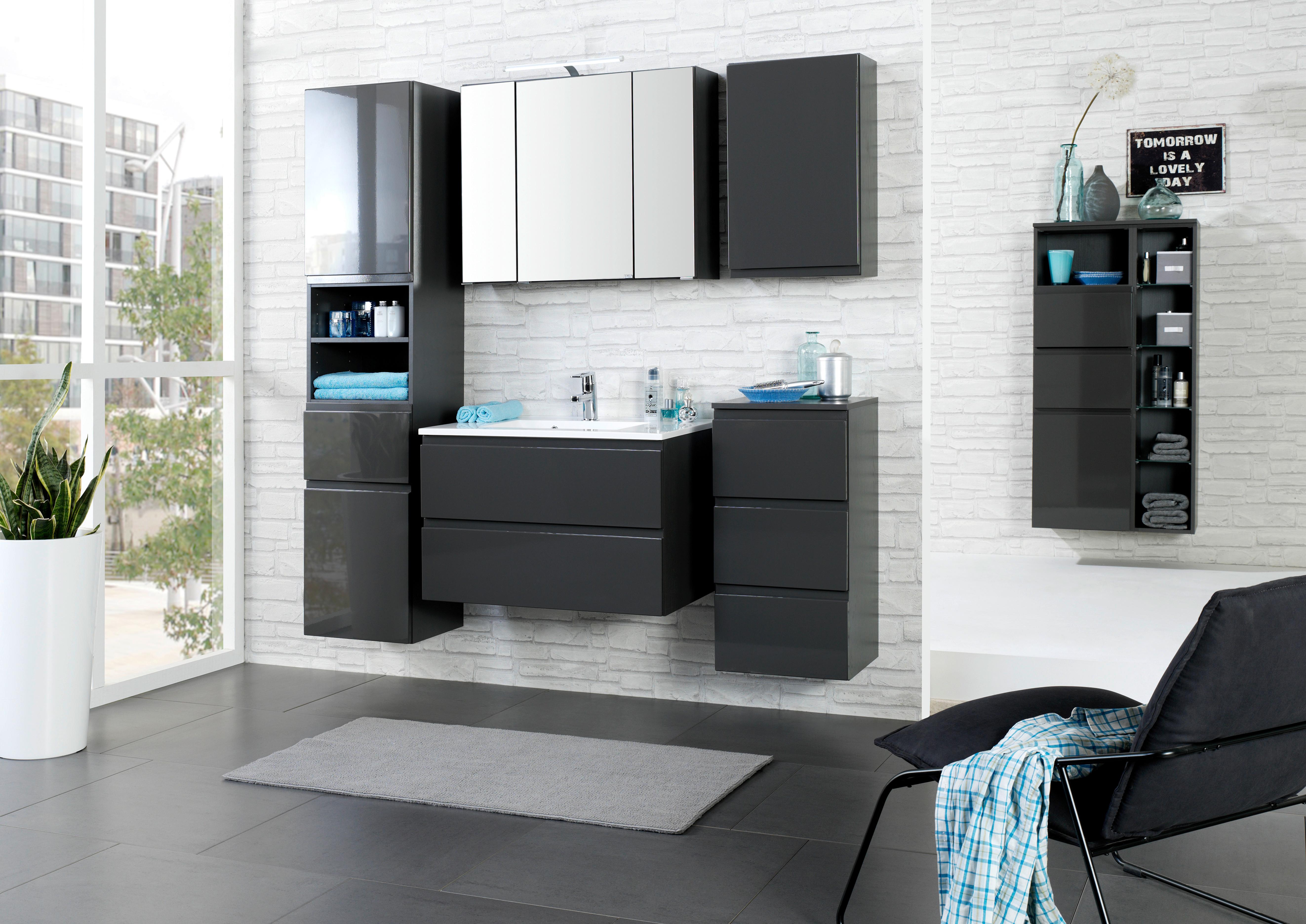 Wohnli Möbelsuche - Badezimmer Cardiff ca. 80 cm Grau mit LED