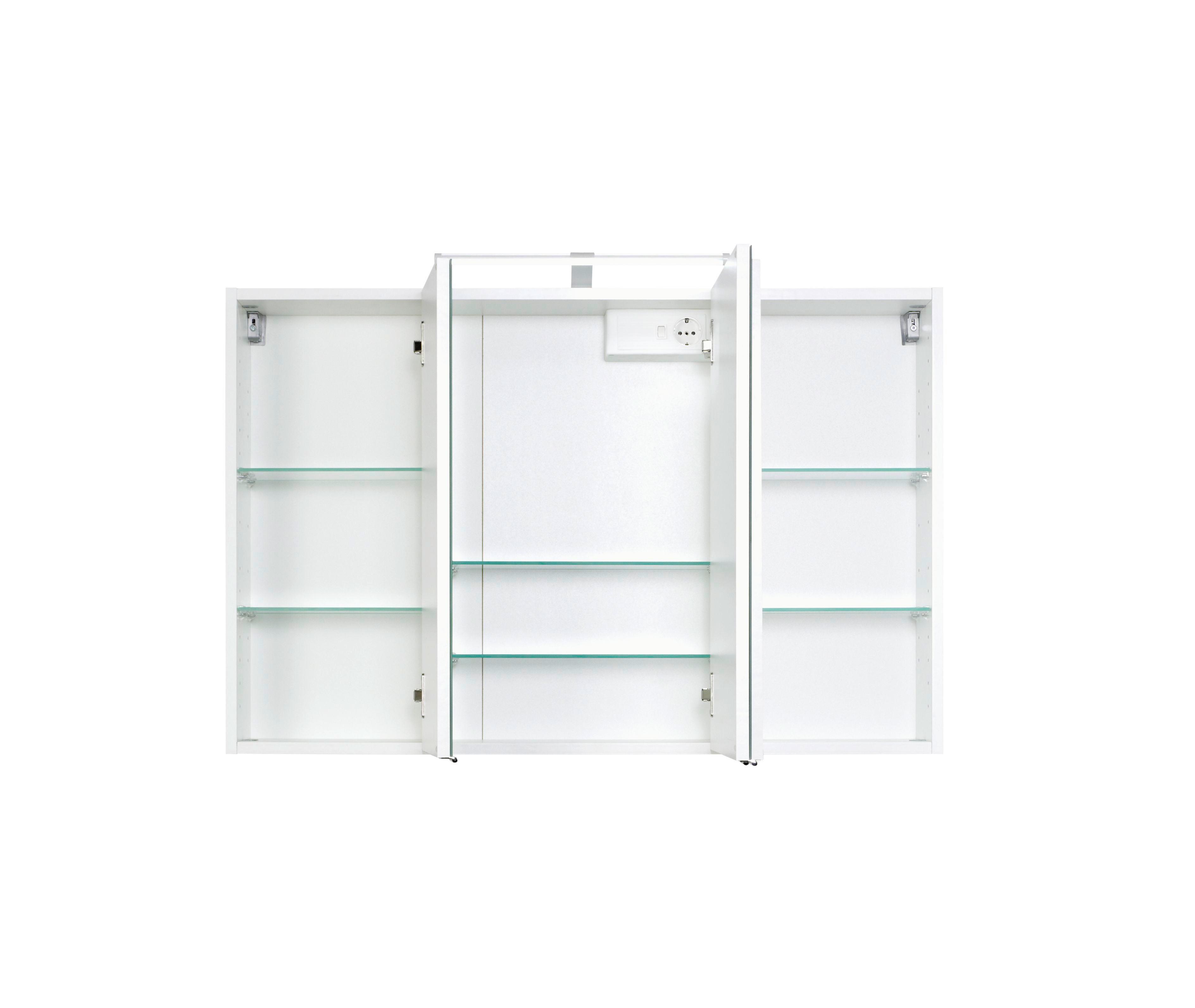 Spiegelschrank Multi in Weiß mit LED Holzwerkstoff  Spiegel Weiß