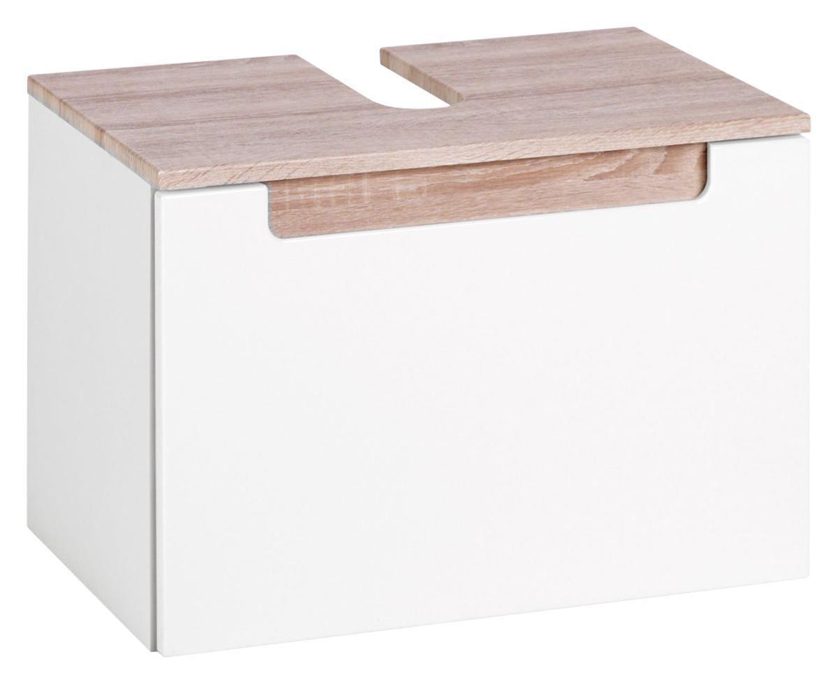 Wohnli Möbelsuche - Waschbeckenunterschrank Siena ca. 60x40 cm Weiss/Eiche
