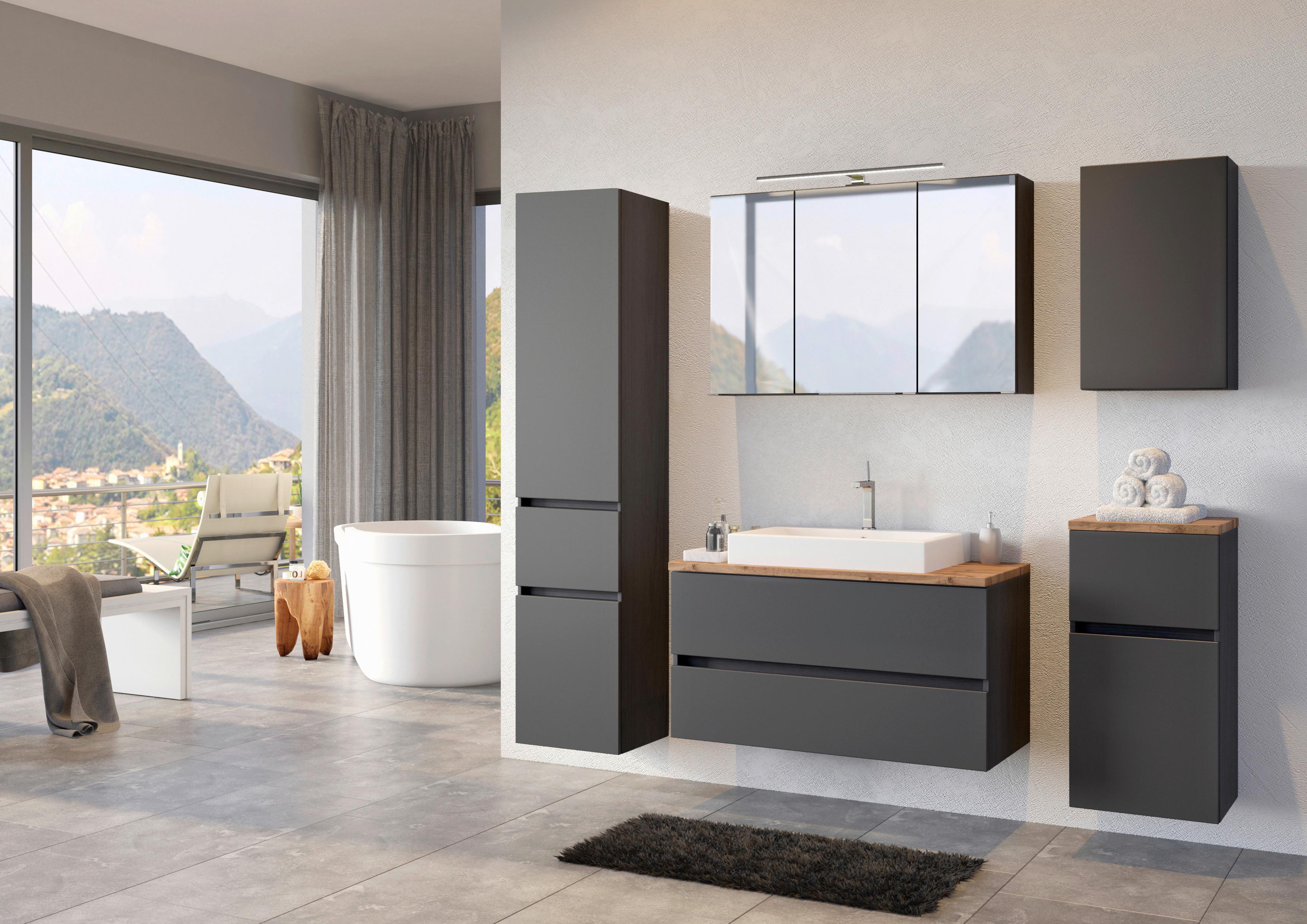 Hängeschrank Pienza ca. 40x64 cm Grau Holzwerkstoff Held Möbel > Schränke > Badezimmerschränke > Bad-Hängeschränke Grau