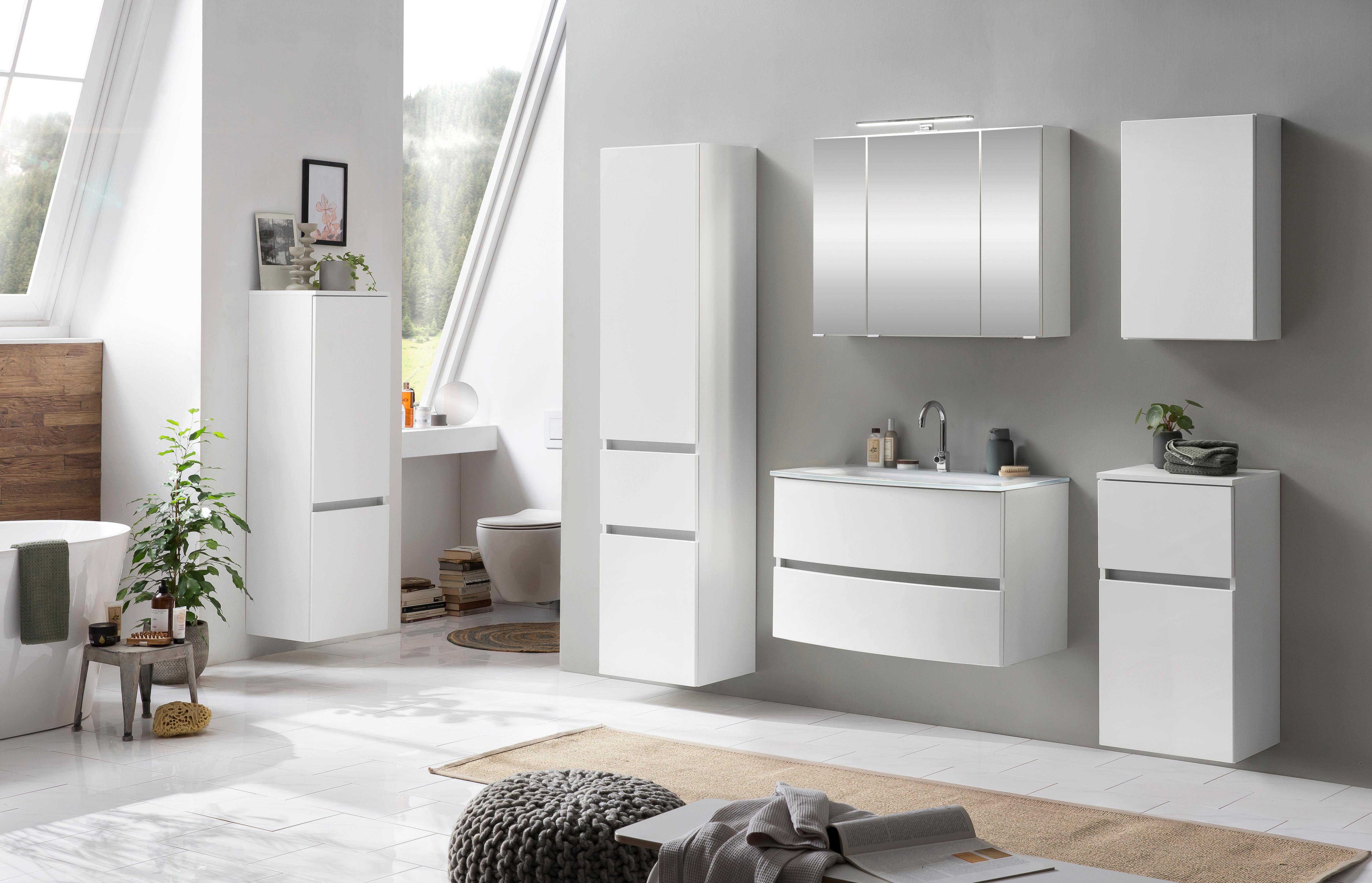 Hochschrank Kopenhagen B: 40 cm Weiß Holzwerkstoff Held Möbel > Schränke > Badezimmerschränke > Hochschrank Weiß