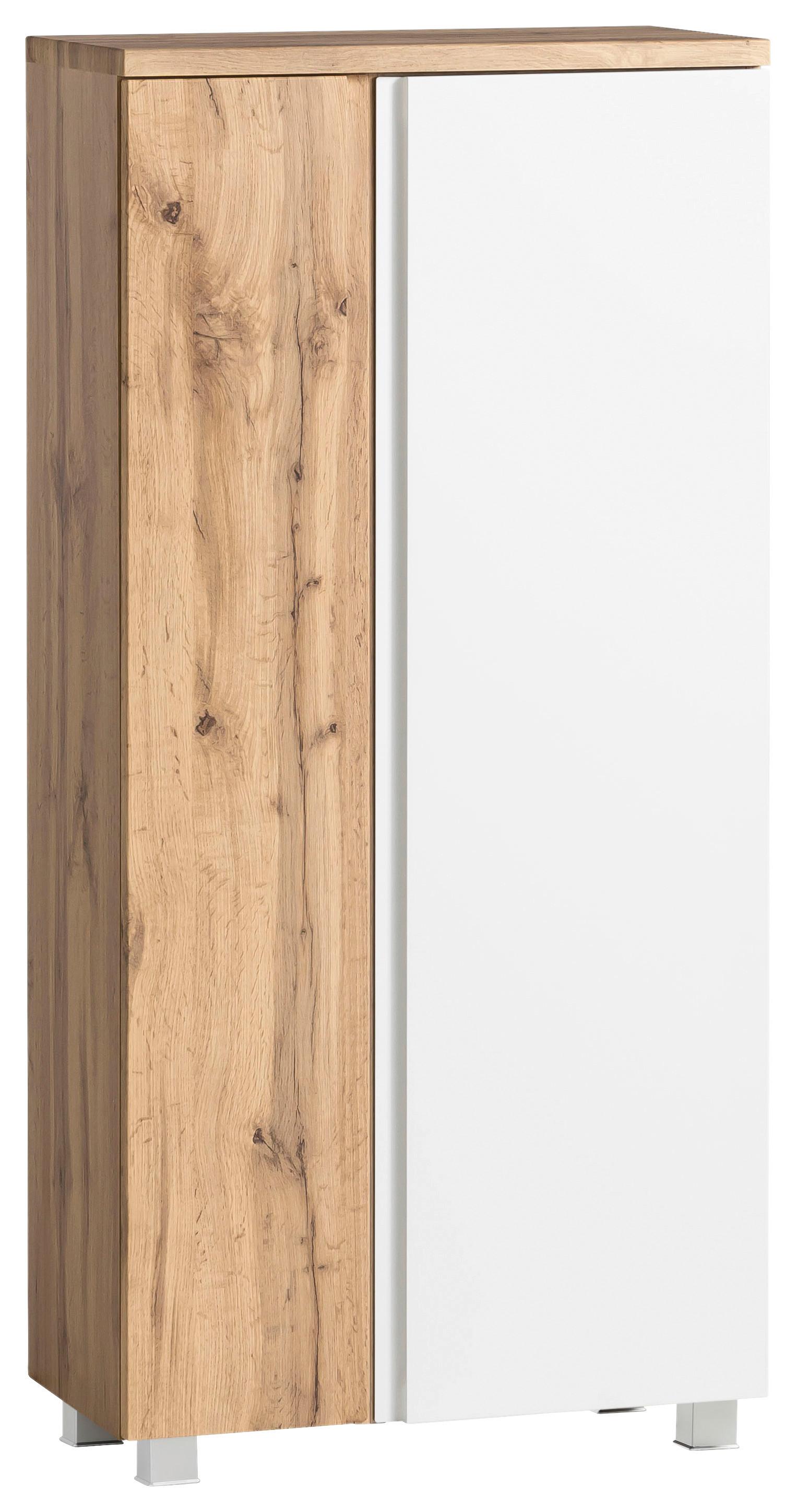 Wohnli Möbelsuche - Midischrank Varese ca. 65x130 cm Weiß/Eiche