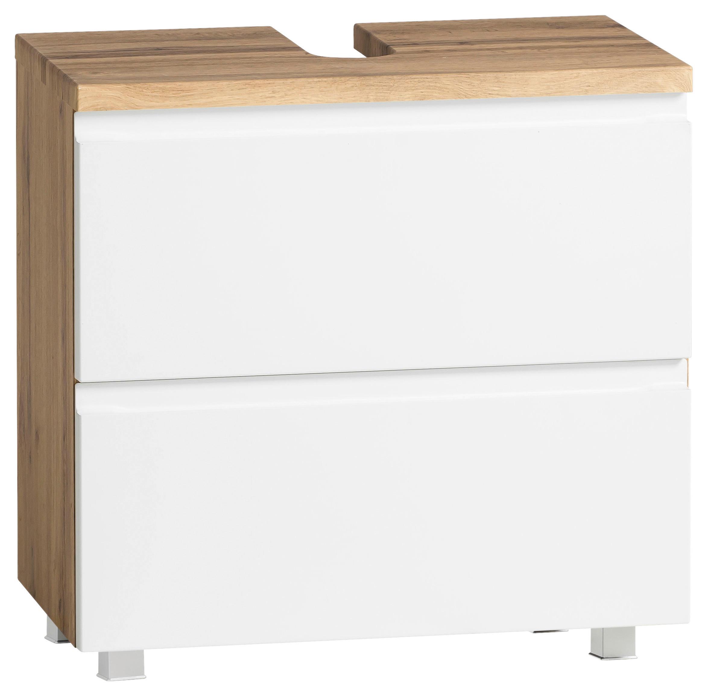wohnli-moebel-suche-000307016820 Wohnli Möbelsuche - Waschbeckenunterschrank Varese ca. 60x59 cm Weiß/Eiche