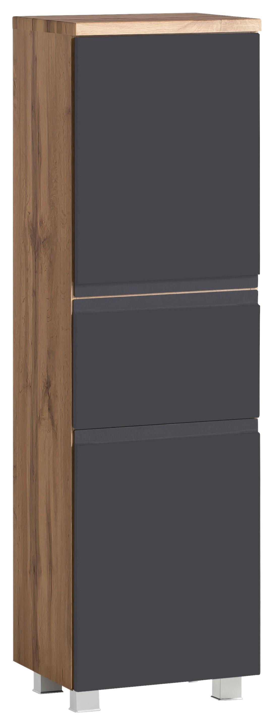 Wohnli Möbelsuche - Midischrank Varese ca. 40x130 cm Grau/Eiche