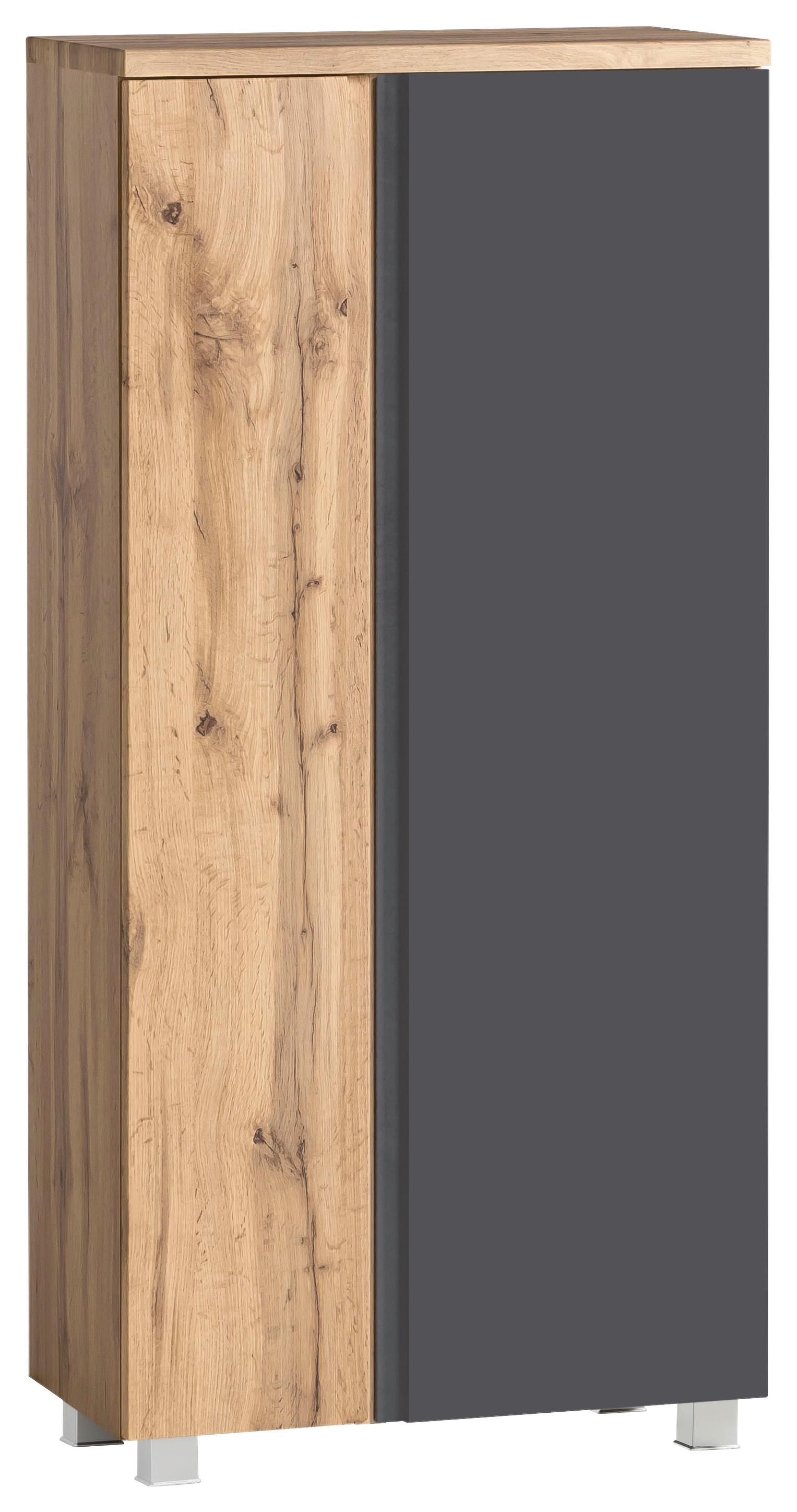 Wohnli Möbelsuche - Midischrank Varese ca. 65x130 cm Grau/Eiche