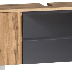 wohnli-moebel-suche-000307016835 Wohnli Möbelsuche - Waschbeckenunterschrank Varese B: 85 cm Grau/Eiche Wotan