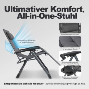 wohnli-moebel-suche-000316010037-1 Garten-Relaxsessel Grau klappbar Metall, Textil Modante Garten & Outdoor > Gartenmöbel > Gartenstühle Grau