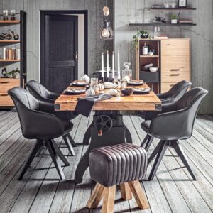 Esstisch Industrial Natur Mangoholz ca. 200x90x76cm Holz, Metall Premium Living Möbel > Tische > Esstische > Esstische Holz Braun