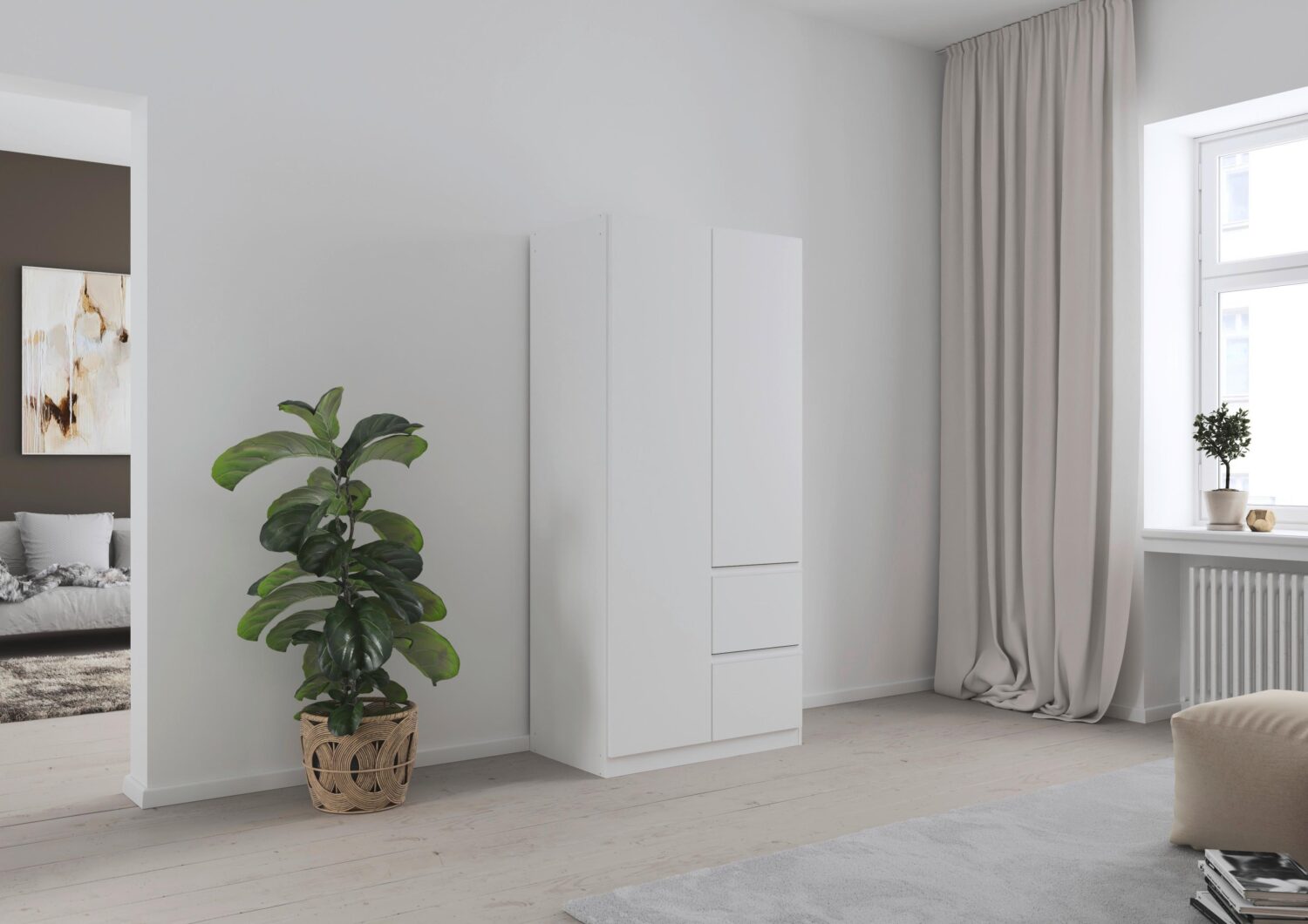 Drehtürenschrank COSTA ca.91x197x54cm Weiß Holzwerkstoff Rauch Möbel Möbel > Schränke > Kleiderschränke > Drehtürenschränke Weiß