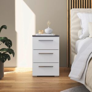 Nachttisch Caspio Weiß Metall Premium Living Möbel > Kommoden & Schubladenschränke > Nachttische Weiß