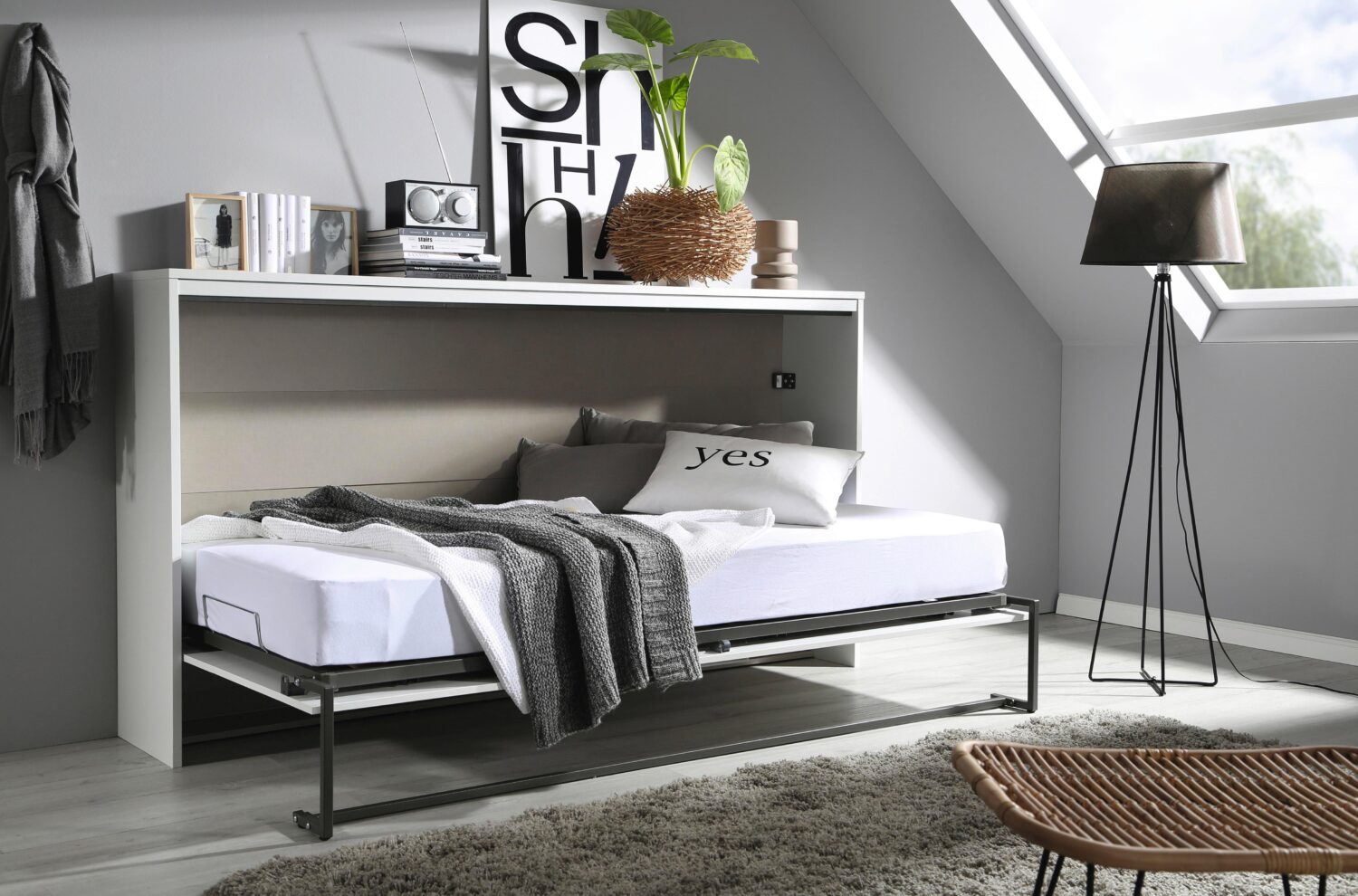 Wohnli Möbelsuche - Klappbett Albero 90x200 cm Weiß/Grau