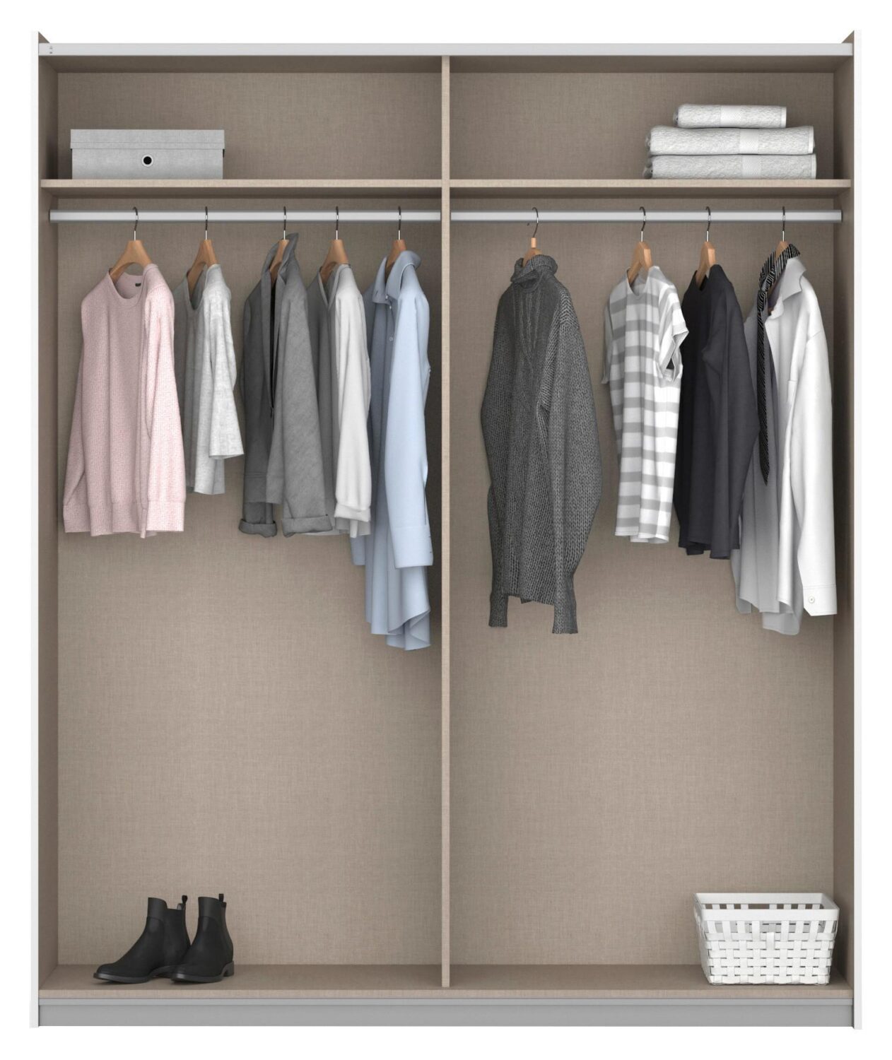 Schwebetürenschrank Oslo Weiß ca. 175x210x59cm Metall Mömax Möbel > Schränke > Kleiderschränke > Schwebetürenschränke Weiß