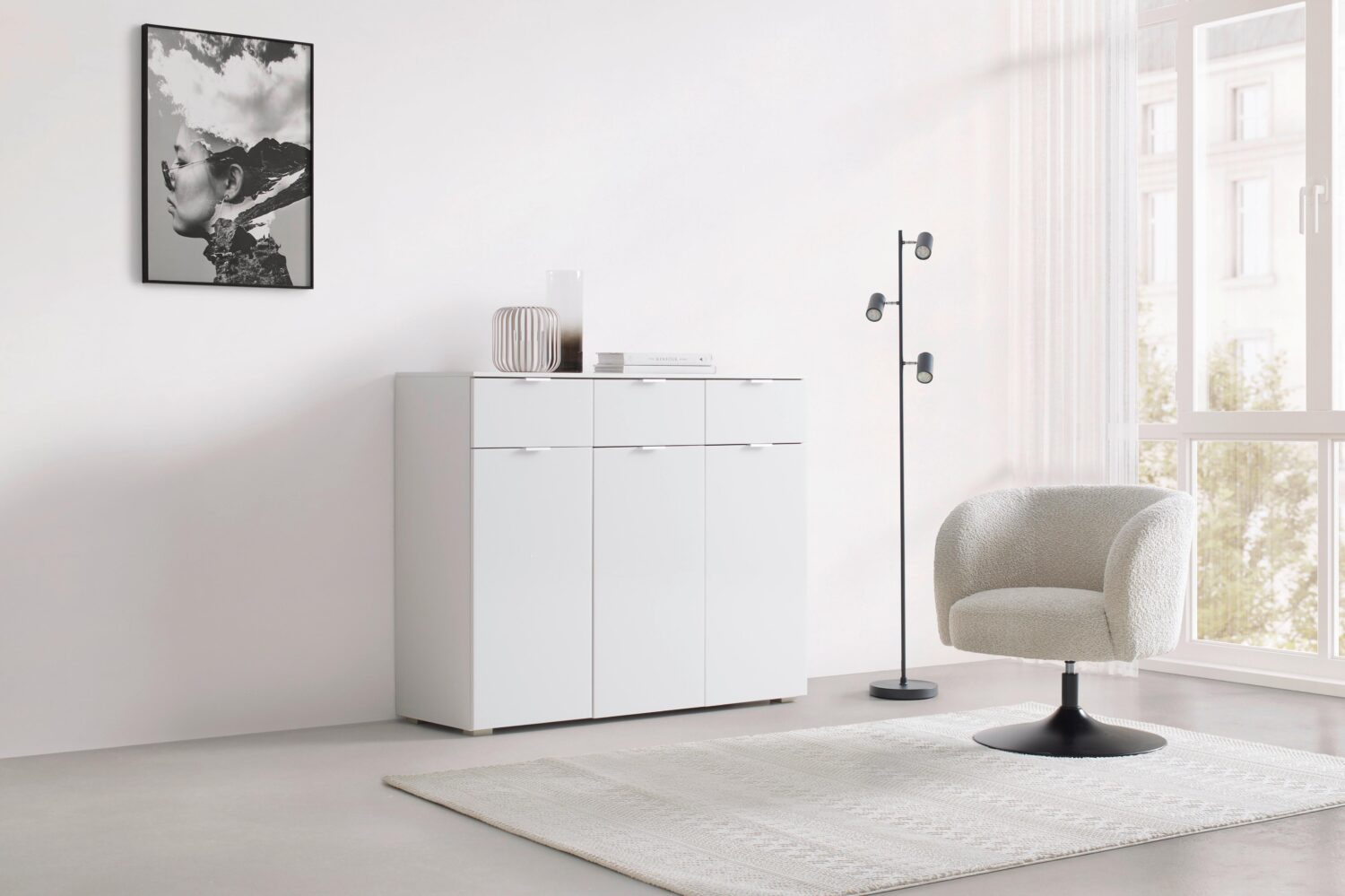 Kommode Fifty Weiß Metall Premium Living Möbel > Kommoden & Schubladenschränke > Kommoden Weiß