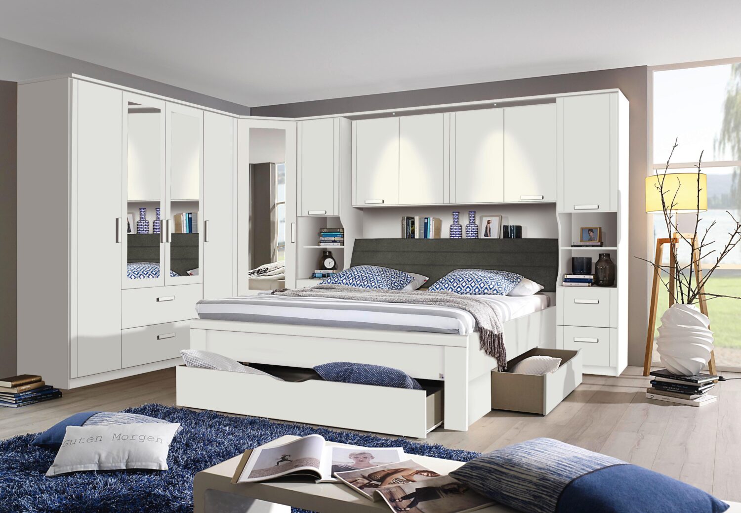 Eckkleiderschrank Lindau Weiß Kunststoff  Möbel > Schränke > Kleiderschränke Weiß