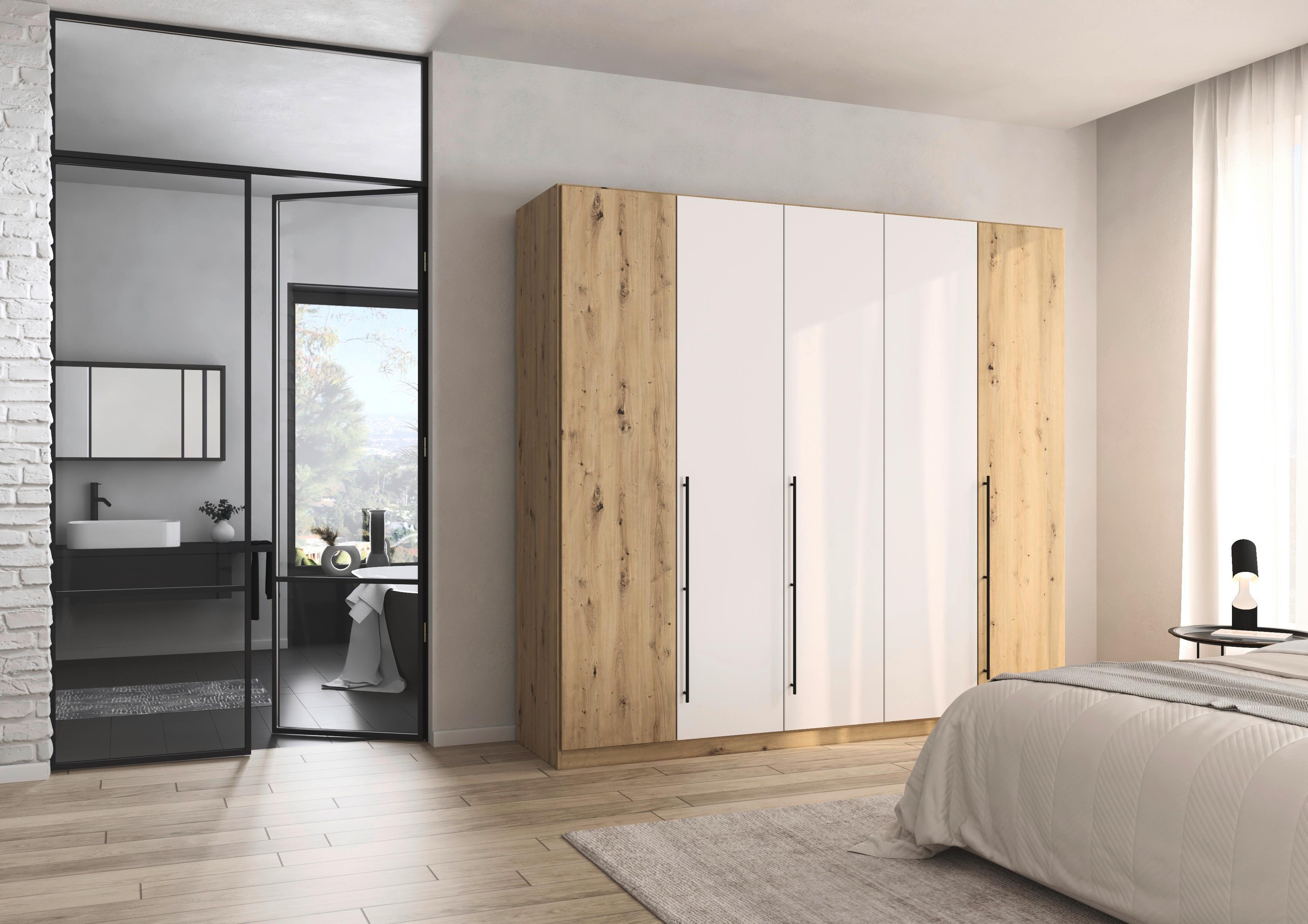Kleiderschrank Safari Weiß/Eiche Artisan Holzwerkstoff Based Möbel > Schränke > Kleiderschränke Weiß