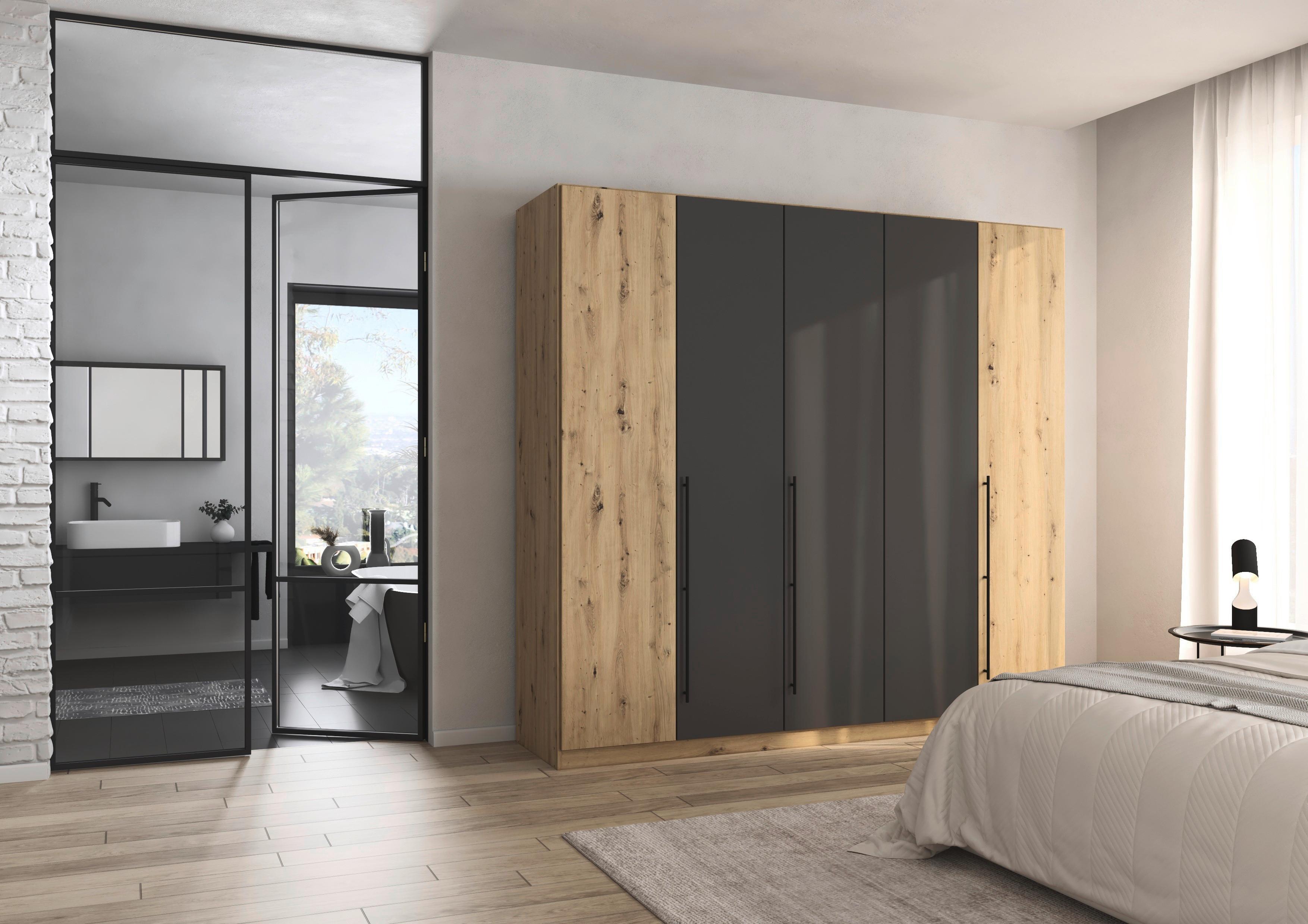 Kleiderschrank Safari Grau/Eiche Artisan Holzwerkstoff Based Möbel > Schränke > Kleiderschränke Grau