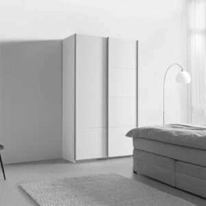 Schwebetürenschrank Quadra in Weiß Metall Mömax Möbel > Schränke > Kleiderschränke > Schwebetürenschränke Weiß