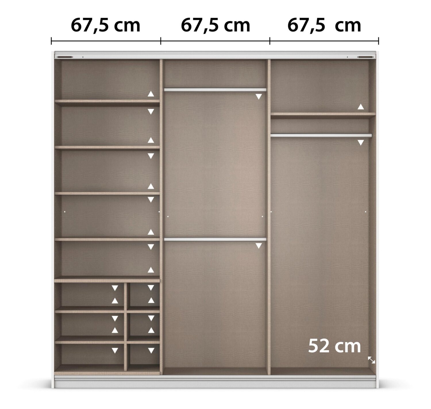 Schwebetürenschrank Kulmbach in Grau ca. 203x210x62cm Metall Mömax Möbel > Schränke > Kleiderschränke > Schwebetürenschränke Grau