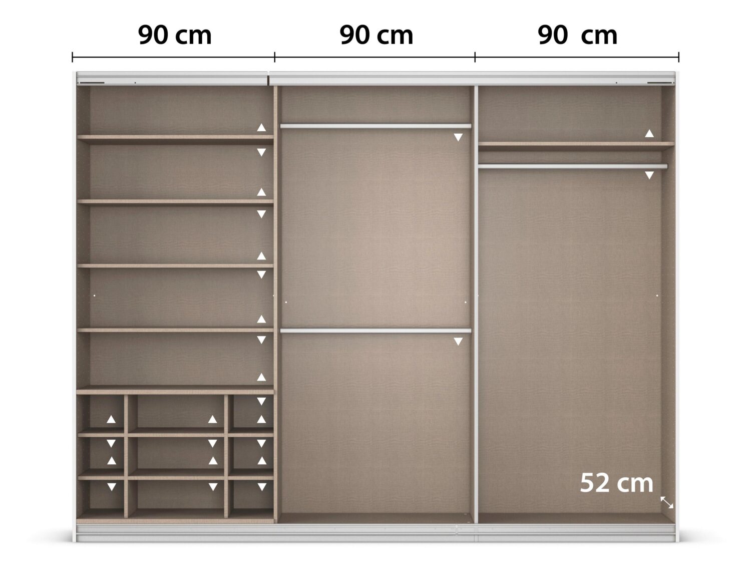 Schwebetürenschrank in Grau ca. 271x210x62cm Metall Mömax Möbel > Schränke > Kleiderschränke > Schwebetürenschränke Grau