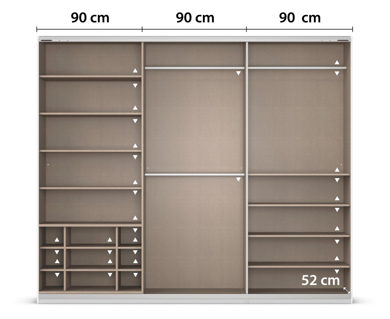 Schwebetürenschrank in Grau ca. 271x229x62cm Metall Mömax Möbel > Schränke > Kleiderschränke > Schwebetürenschränke Grau