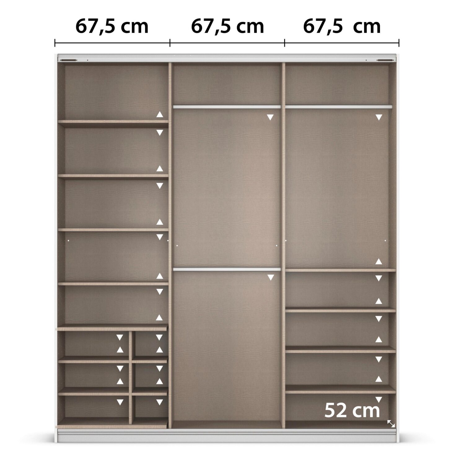 Schwebetürenschrank in Grau ca. 203x229x62cm Metall Mömax Möbel > Schränke > Kleiderschränke > Schwebetürenschränke Grau