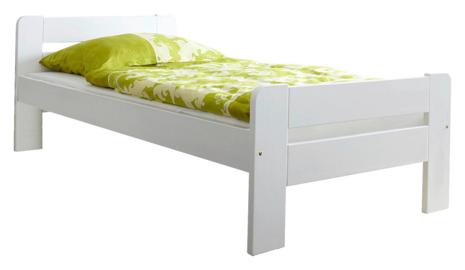 Wohnli Möbelsuche - Massivholzbett Bert ca. 100x200 cm Kiefer Weiß