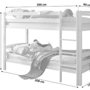 wohnli-moebel-suche-000406002302-1 Etagenbett Lupo R aus Buche weiß ca. 208x102 cm Holz MID.YOU Möbel > Betten > Hoch- und Etagenbetten Weiß