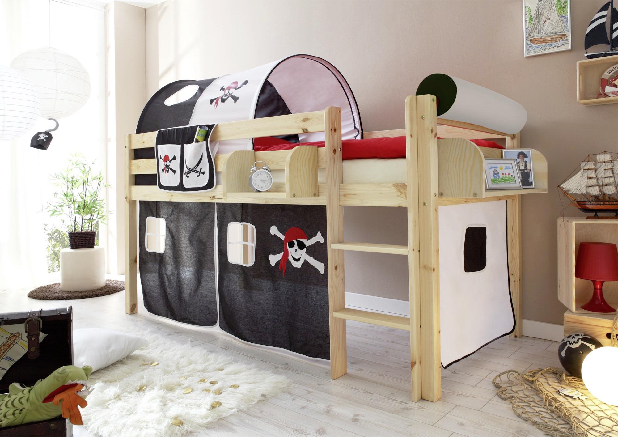 Spielbett Holz Malte ca. 90x200 cm Schwarz Holz Livetastic Möbel > Betten > Hoch- und Etagenbetten > Hochbetten Schwarz