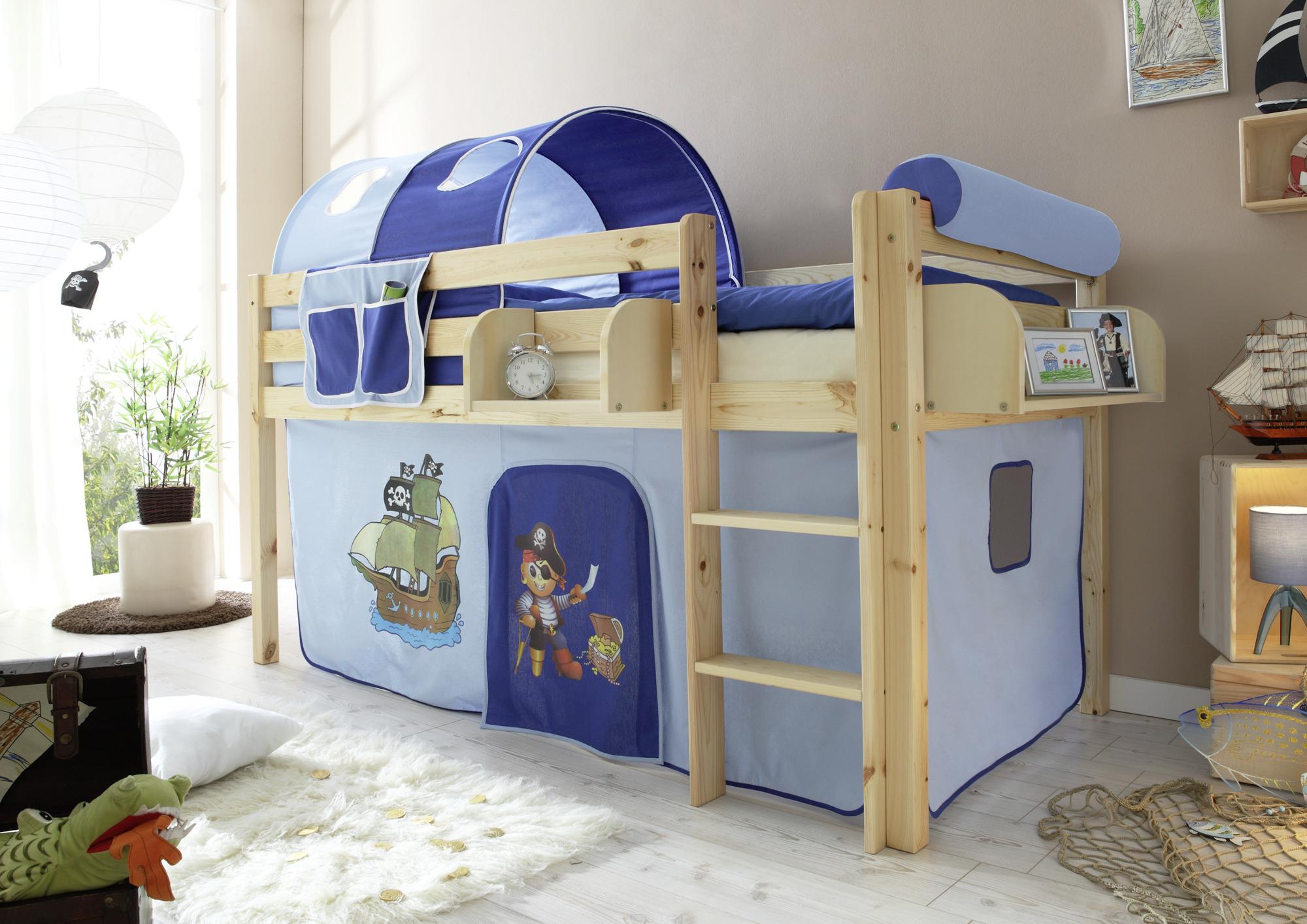 Spielbett Holz Malte ca. 90x200 cm Blau Holz Livetastic Möbel > Betten > Hoch- und Etagenbetten > Hochbetten Braun