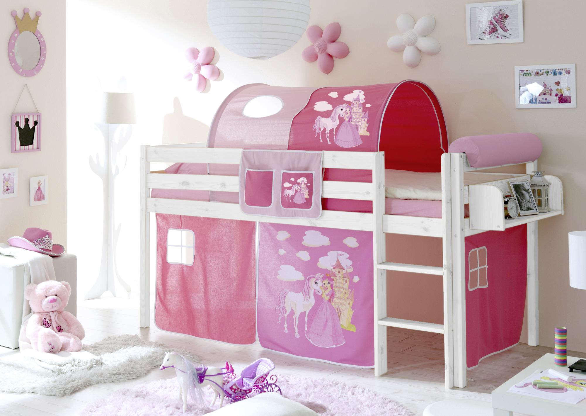 Spielbett Holz Malte ca. 90x200 cm Rosa/Weiß Holz Livetastic Möbel > Betten > Hoch- und Etagenbetten > Hochbetten Weiß