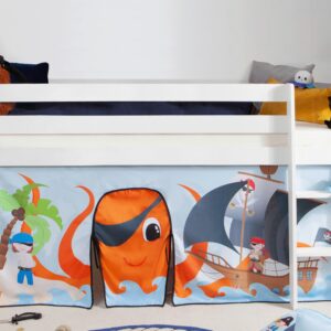 Hochbett Holz Malte ca. 90x200 cm Weiß Pirat Holz MID.YOU Möbel > Betten > Hoch- und Etagenbetten > Hochbetten Weiß