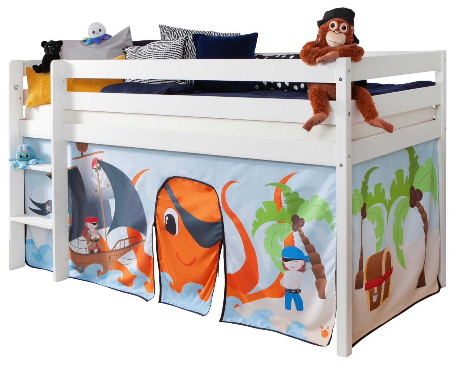 wohnli-moebel-suche-000406003626 Wohnli Möbelsuche - Hochbett Holz Malte ca. 90x200 cm Weiß Pirat