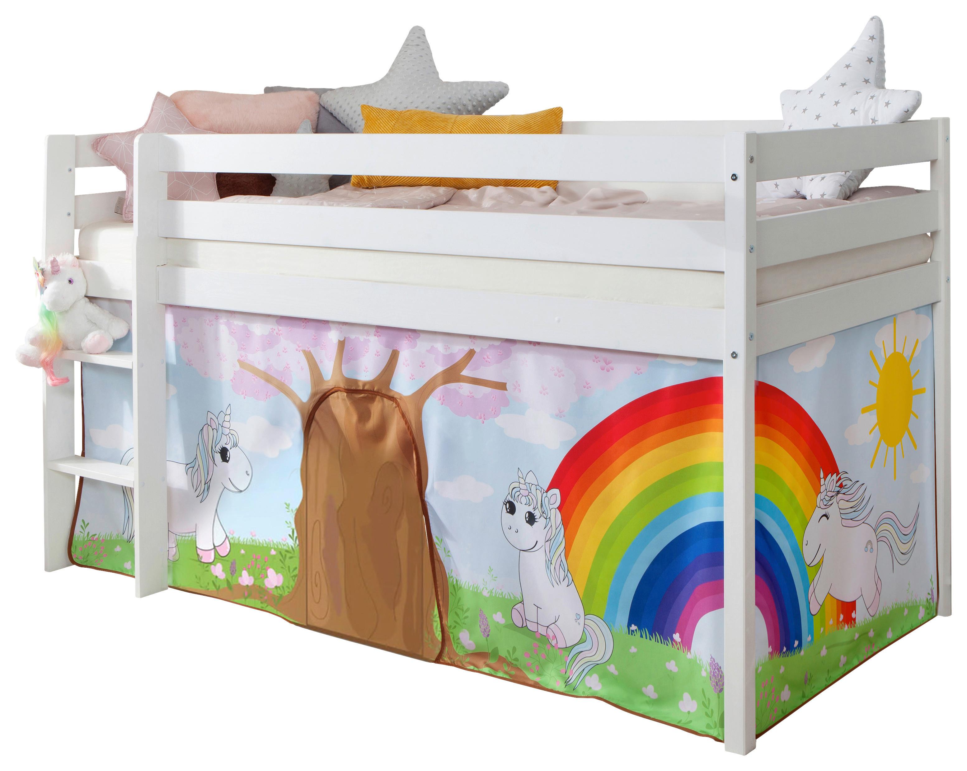 Wohnli Möbelsuche - Hochbett Holz Malte ca. 90x200 cm Weiß Einhorn