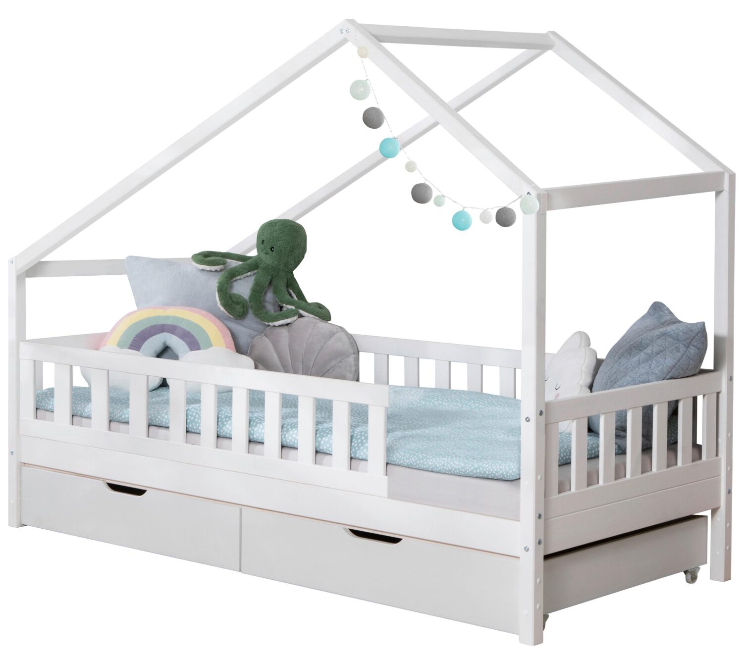 Wohnli Möbelsuche - Hausbett Lou ca. 140x200 cm Holz Weiß