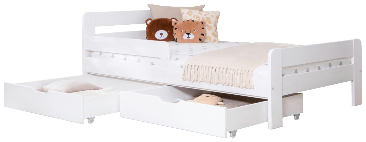 Wohnli Möbelsuche - Bett Bennet mit Schubkasten ca. 120x200 cm Weiß