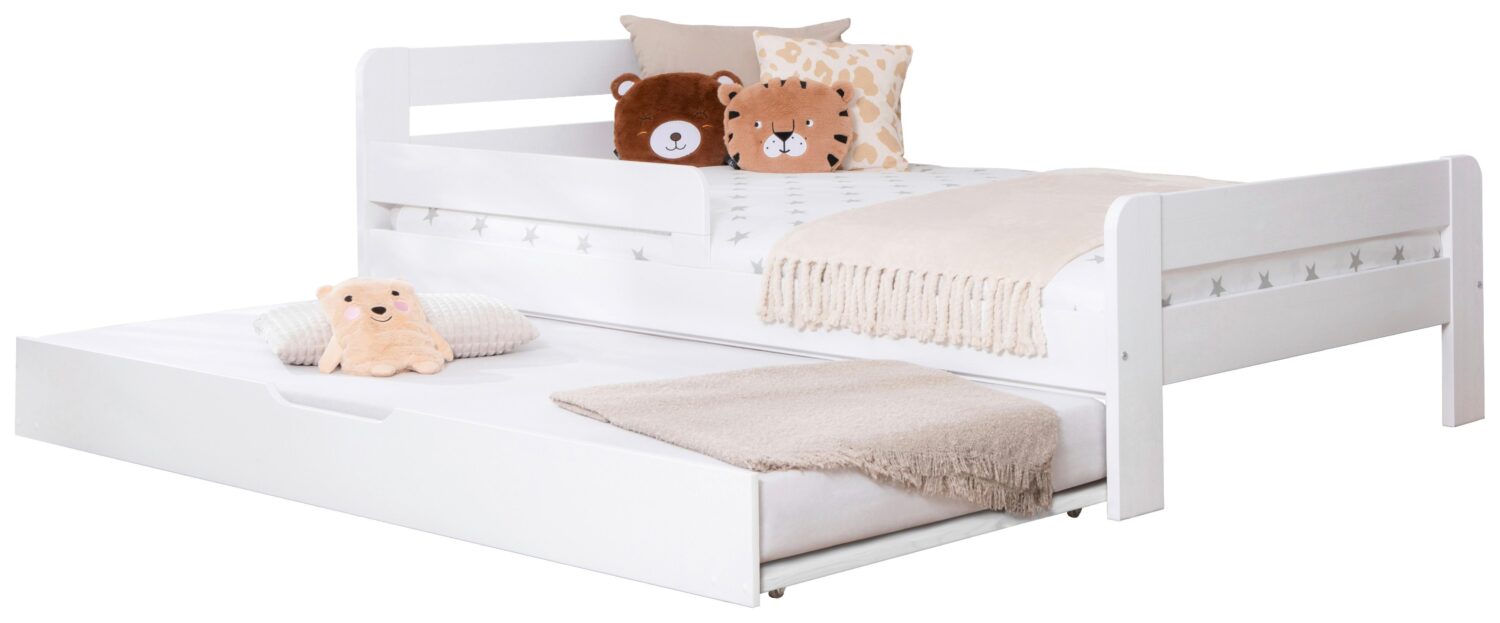 Wohnli Möbelsuche - Bett Bennet mit Ausziehbett ca. 120x200 cm Weiß