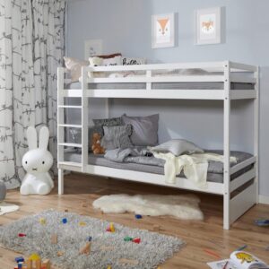 Etagenbett Finn ca. 90x200 cm Weiß Holz MID.YOU Möbel > Betten > Hoch- und Etagenbetten Weiß