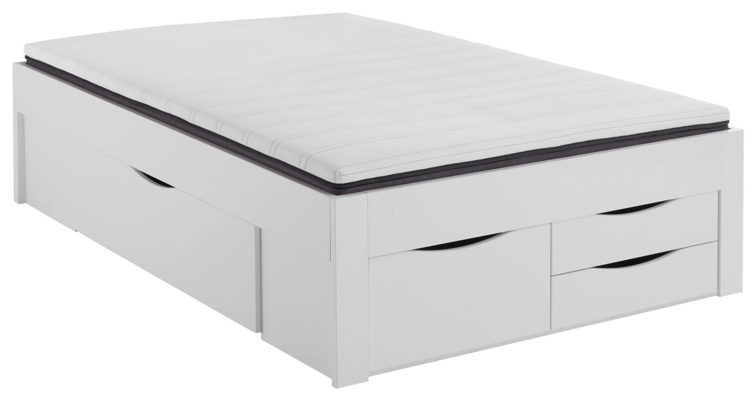 Wohnli Möbelsuche - Stauraumbett Noah in Weiß ca. 140x200cm