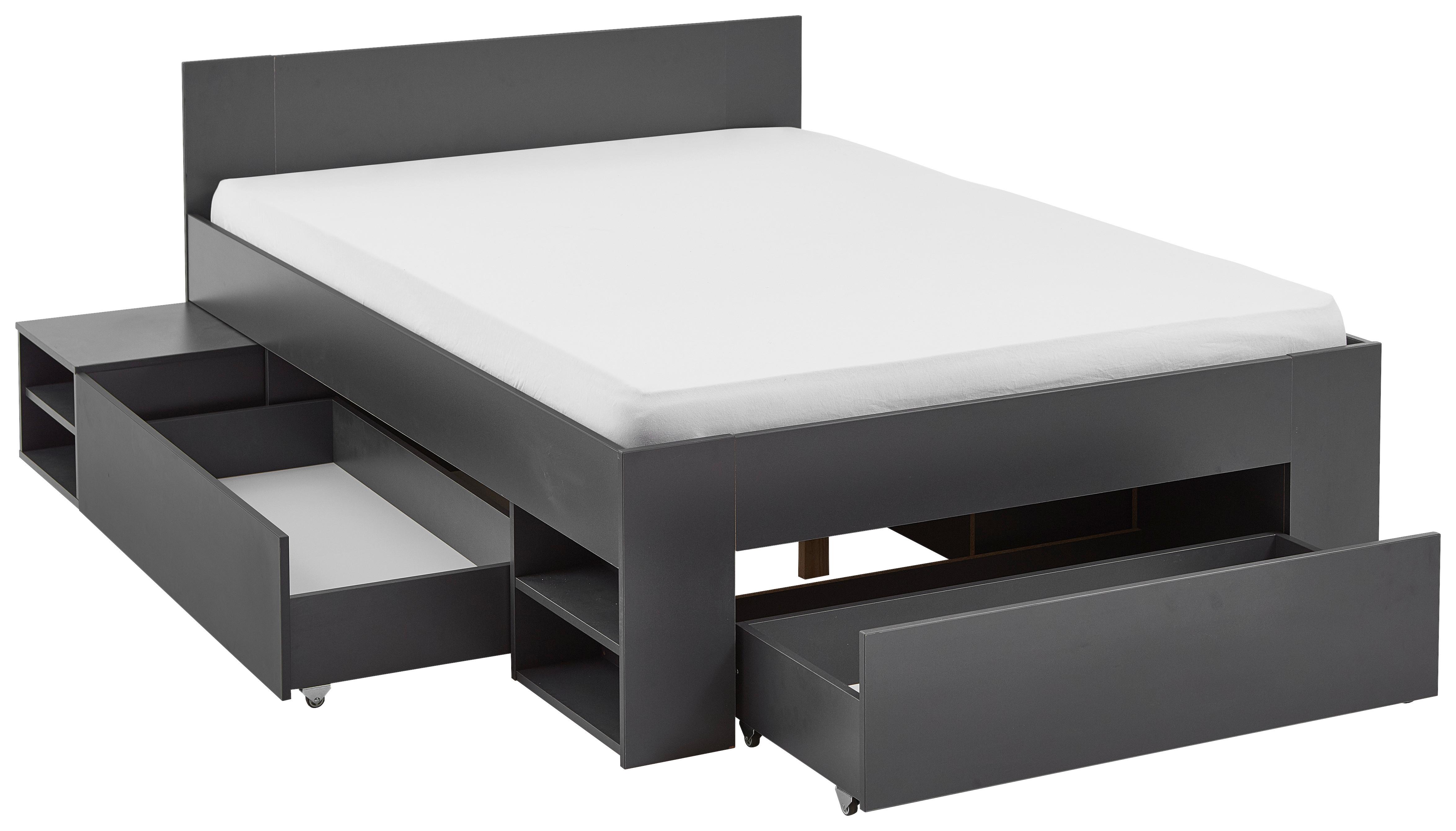 Bett Azurro 2-140 Anthrazit Holzwerkstoff Mömax Möbel > Betten Anthrazit