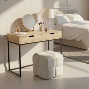 Konsolentisch Giorgia Eiche/Schwarz MDF Metall, Holz Bessagi Home Möbel > Kommoden & Schubladenschränke > Konsolentische Schwarz